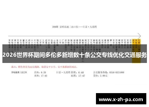 2026世界杯期间多伦多新增数十条公交专线优化交通服务 2026世界杯期间多伦多新增数十条公交专线优化交通服务